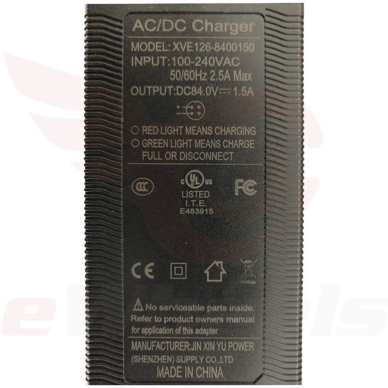 Gotway 84.2V/1.5A Charger. GX16-4 pin, Label