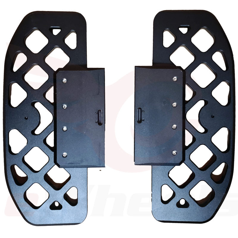 Electric Unicycle, Grid Pattern, Universal CNC Spiked Pedal Set, Interchangeable Brackets, Reverse