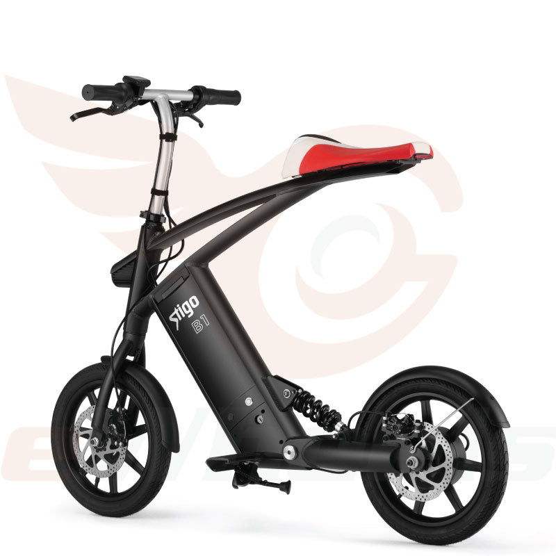Sitgo B1 Black Folding Bike eBike- Front Oblique Rear Left
