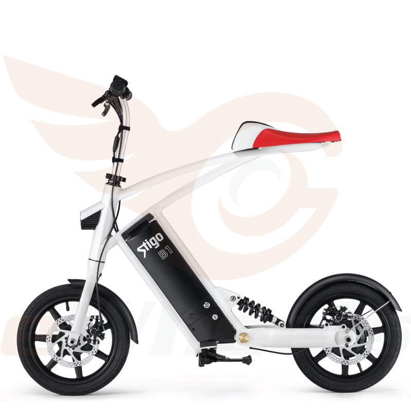 Sitgo B1 White Folding Bike eBike Side