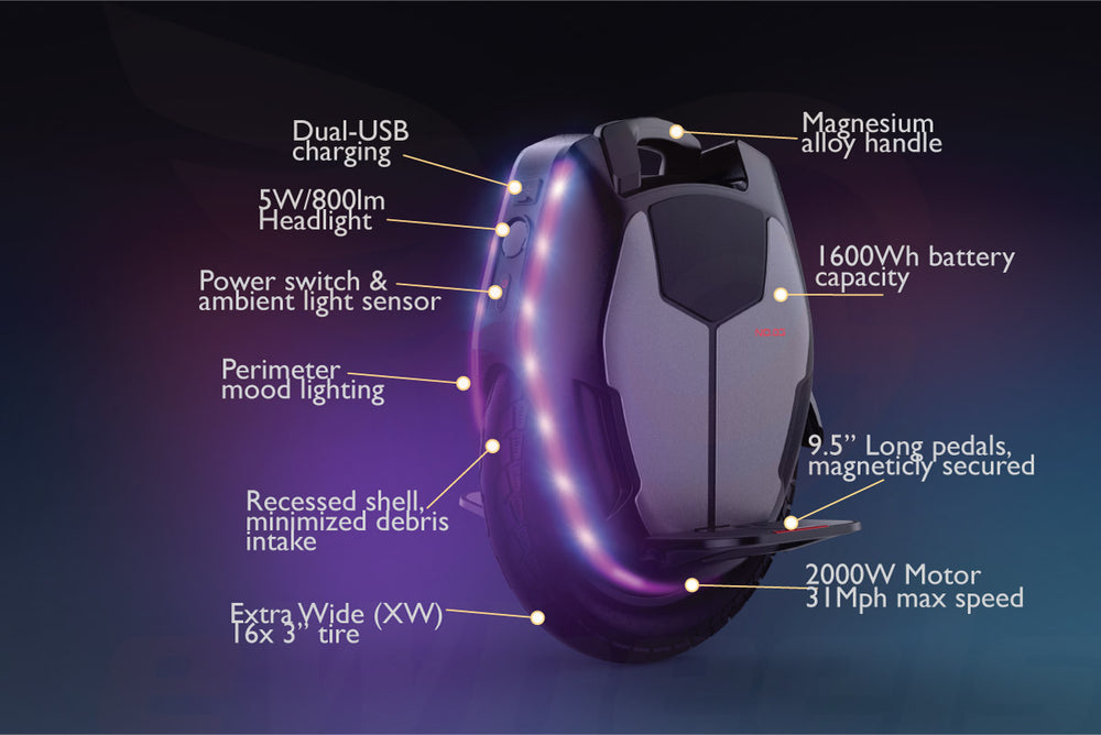 King Song 16X, 1554Wh Battery, 2200W Motor, 17" | 3.0-12 Tire