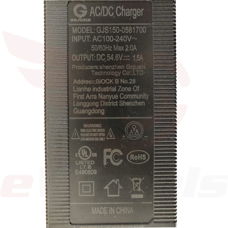 54.6V/1.5A Charger. GX16-3 pin (Backorder)