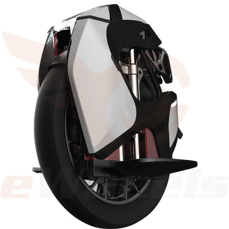King Song S18 Suspension Electric Unicycle. White, Front Oblique Left